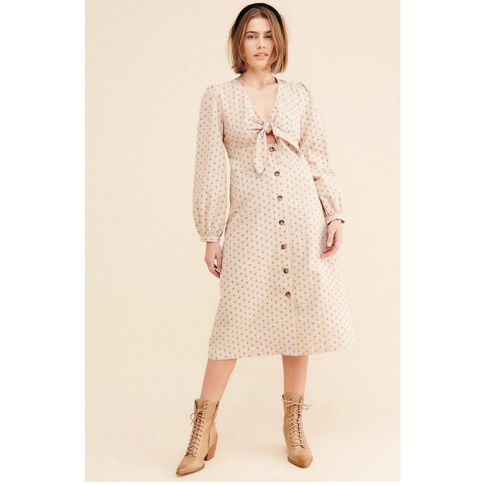 English Factory‎ Free people Dress- SMALL- front knot button down flannel- NEW